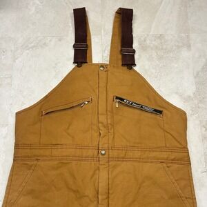 Key Imperial Overalls Brown Mens Large Short Insulated Duck Canvas Workwear Bibs